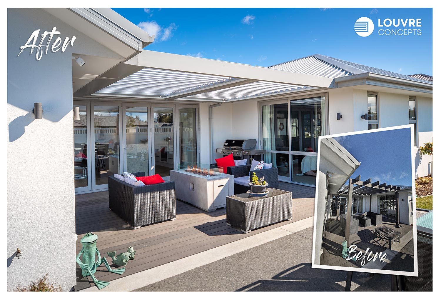 Louvres before and after