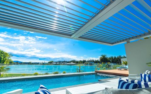 Louvres poolside